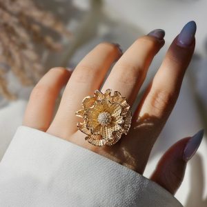 انگشتر فیوژن نقره روکش طلا کد 15246