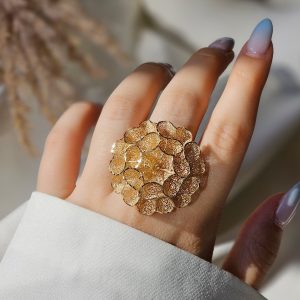 انگشتر نقره طرح طلا فیوژن کد 15247