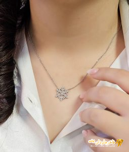 آویز نقره دانه برف روکش طلا سفید 3.65 گرم کد 15272
