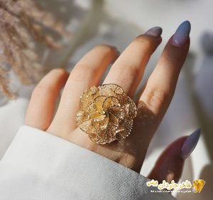 انگشتر فیوژن طرح گل کد 15241