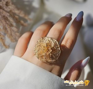 انگشتر فیوژن نقره طرح طلا با آبکاری طلا زرد شمش کد 15242