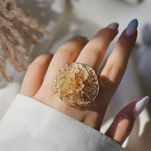 انگشتر فیوژن نقره طرح طلا با آبکاری طلا زرد شمش کد 15242