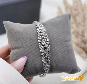 دستبند تراش نقره زنانه کد 15268