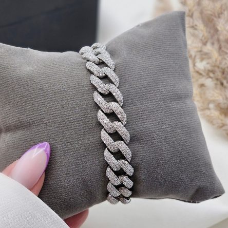 دستبند جواهری نقره مدل کارتیه کد ۱۵۲۷۰