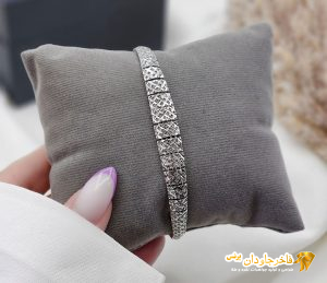 دستبند نقره آبکاری رودیوم کد 15271