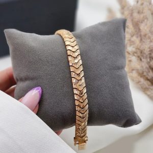 دستبند نقره روکش طلا زرد برند BSJ کد 15269