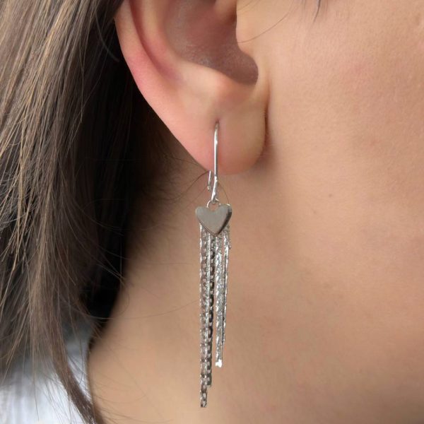 گوشواره آبشاری مدل قلب کد 15266