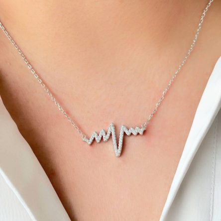 مدال آویز نقره مدل ضربان قلب کد ۱۵۲۹۱