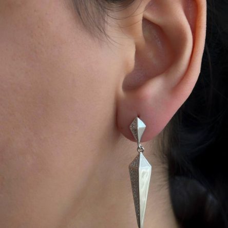 گوشواره نقره آبکاری رودیوم کد ۱۵۲۸۵