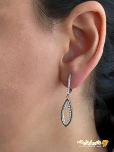 گوشواره نقره نگین میکرو کد 15286