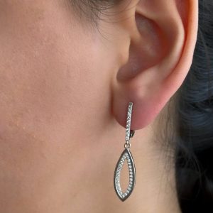 گوشواره نقره نگین میکرو کد 15286