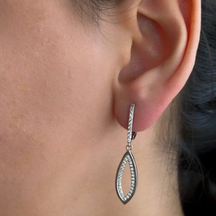 گوشواره نقره نگین میکرو کد ۱۵۲۸۶