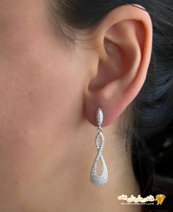 گوشواره نقره نگین میکرو کد 15297