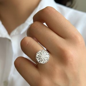 انگشتر جواهری نقره کد 15300