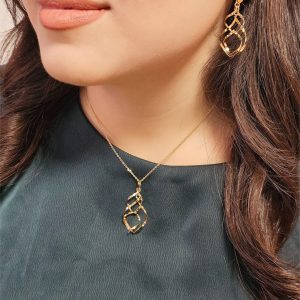 نیم ست تراش آبکاری طلا کد 15321