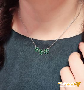 آویز مدل گل نگین سبز کد 15325