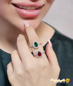 انگشتر جواهری نگین دار کد 15323