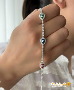 دستبند نقره چشم زخم کد 15307