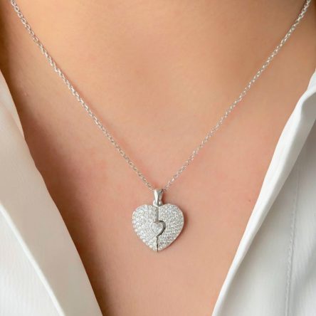 مدال آویز مدل قلب نگین میکرو کد ۱۵۳۱۸