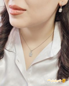 نیم ست نقره جواهری آبکاری رودیوم کد 15328