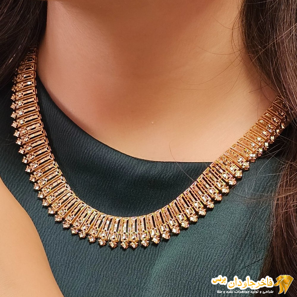 گردنبند از سرویس جواهری طرح طلا کد 15322