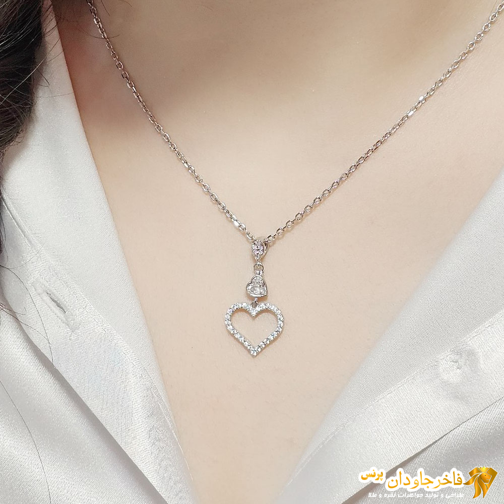 گردنبند از نیم ست مدل قلب نگین میکرو کد 15327