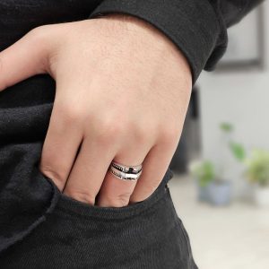 انگشتر نقره مردانه کد 15368