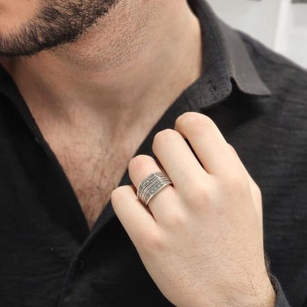 انگشتر مردانه نقره کد ۱۵۳۶۲