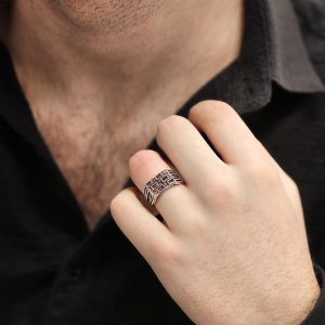 انگشتر مردانه نقره کد 15373