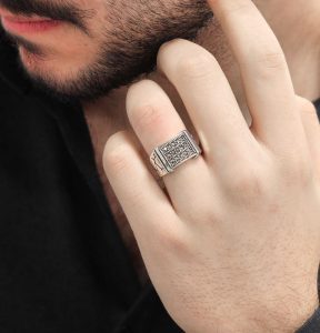 انگشتر نقره مردانه کد 15367
