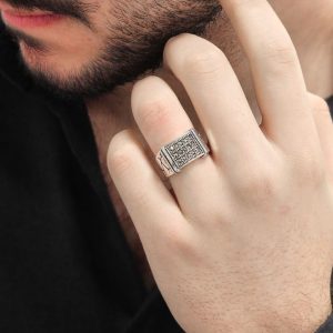 انگشتر نقره مردانه کد 15367