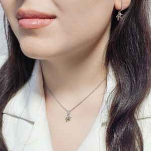 نیم ست جواهری مدل برگ کد 15384