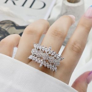انگشتر جواهری پهن کد 15415