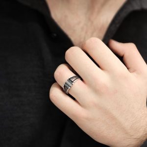 انگشتر نقره مردانه کد 15403