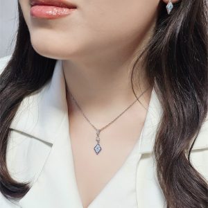 نیم ست نقره جواهر کد 15400