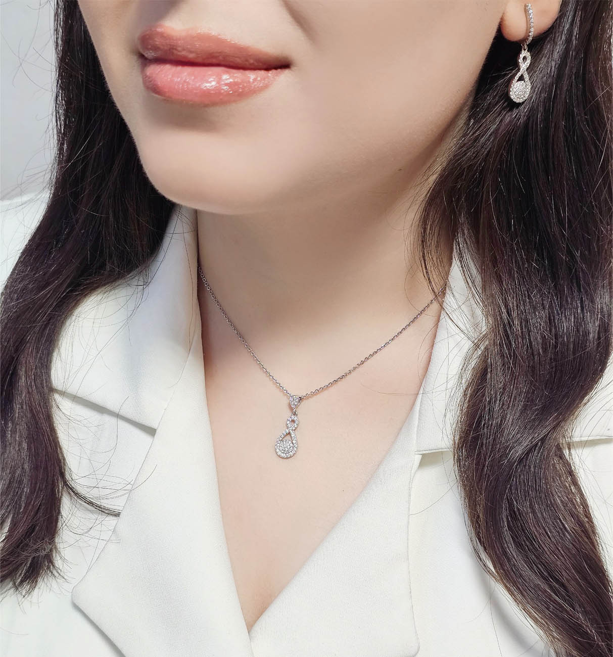 نیم ست نقره جواهری کد 15398