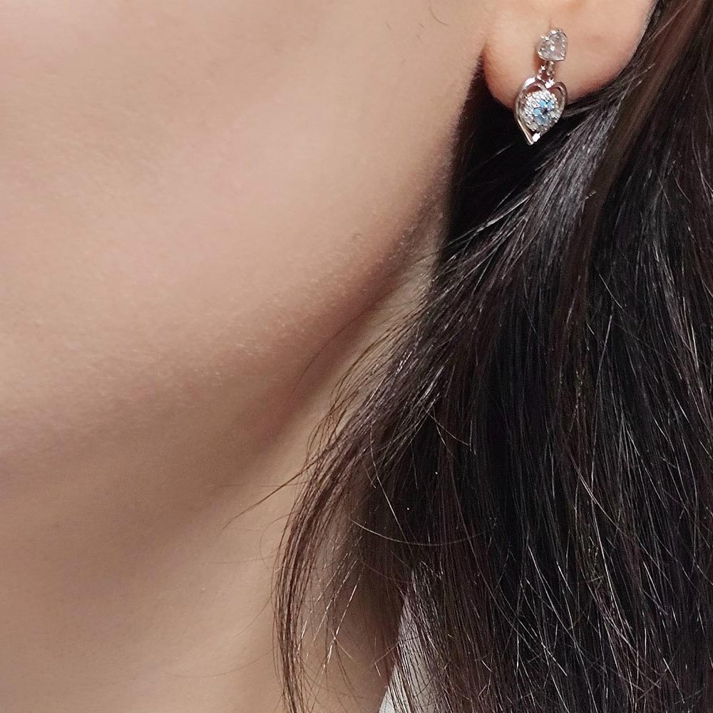 گوشواره از نیم ست چشم زخم مدل قلب کد 15401