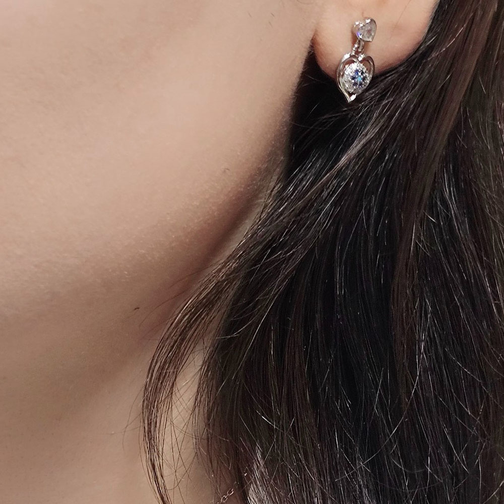 گوشواره از نیم ست چشم زخم مدل قلبی کد 15402