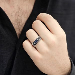 انگشتر مردانه نگین مخراجی کد 15444