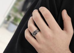 انگشتر نقره سیاه قلم کد ۱۵۴۴۷