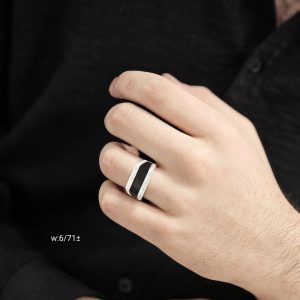 انگشتر نقره مردانه 925 کد 15432