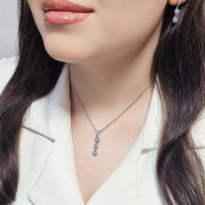 نیم ست نقره نگین جواهر کد 15433