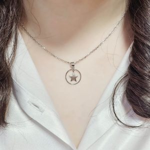 گردنبند نقره آبکاری مدل ستاره کد 15437
