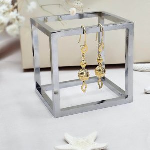 گوشواره نقره آبکاری طلا زرد کد 15457