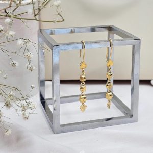گوشواره نقره روکش طلا زرد کد 15459