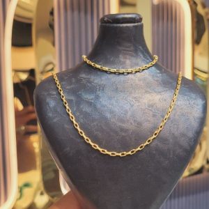 ست زنجیر و دستبند طلا کد 15483