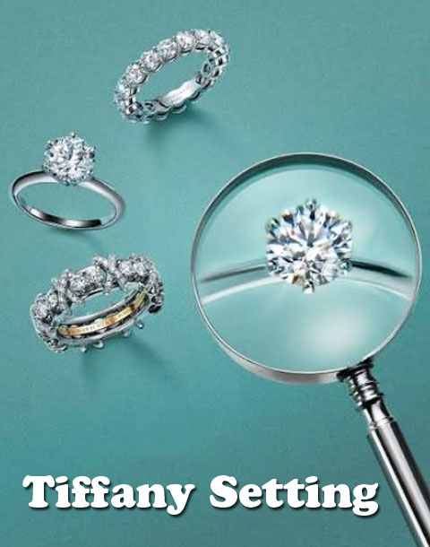 چیدمان نگین تیفانی بر روی حلقه یا انگشتر Tiffany Setting