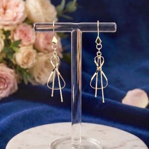 گوشواره نقره آویزی پروفیلی کد 15491