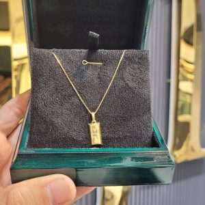 مدال شمش طلا با زنجیر کد 15559