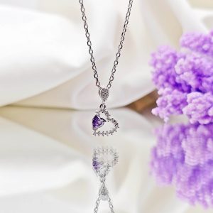 مدال جواهری نقره مدل قلب کد 15546